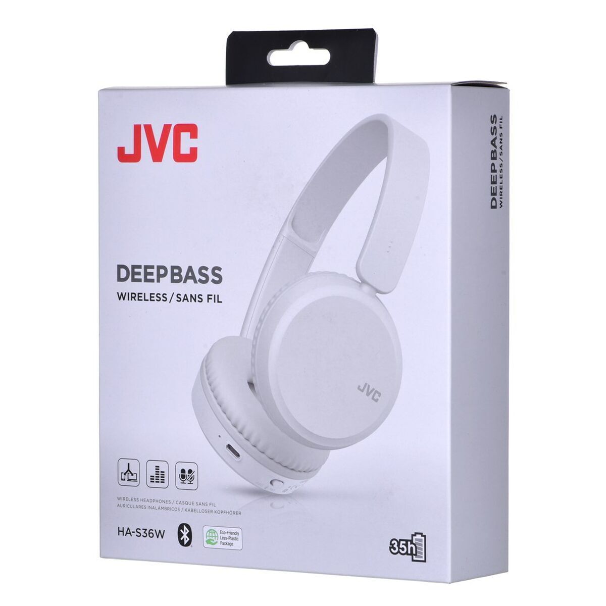 Wireless Headphones JVC HAS-36WWU Bluetooth Bluetooth 5.2 White Black-0