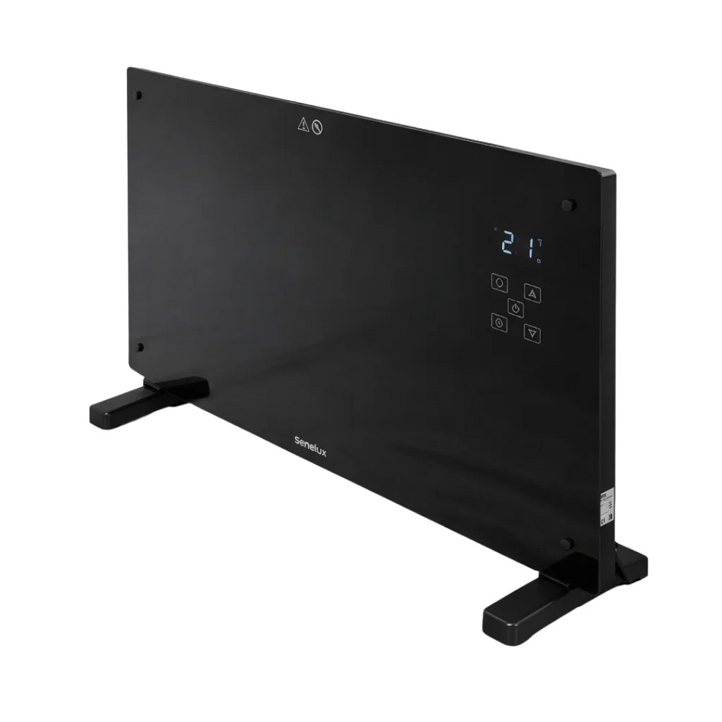 Black Glass Panel Heater with Wifi Controls