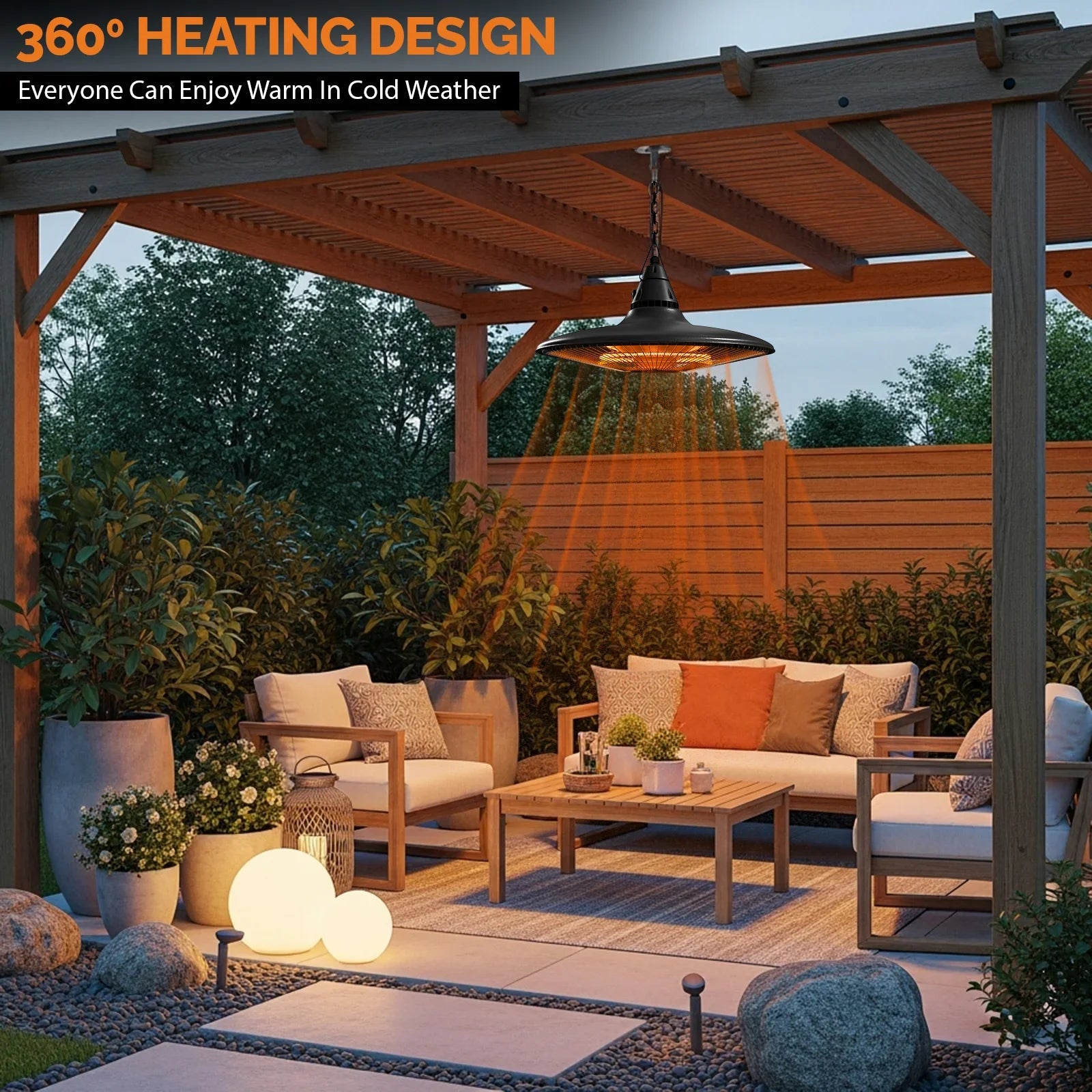 Hanging Outdoor Patio Heater with Remote Control