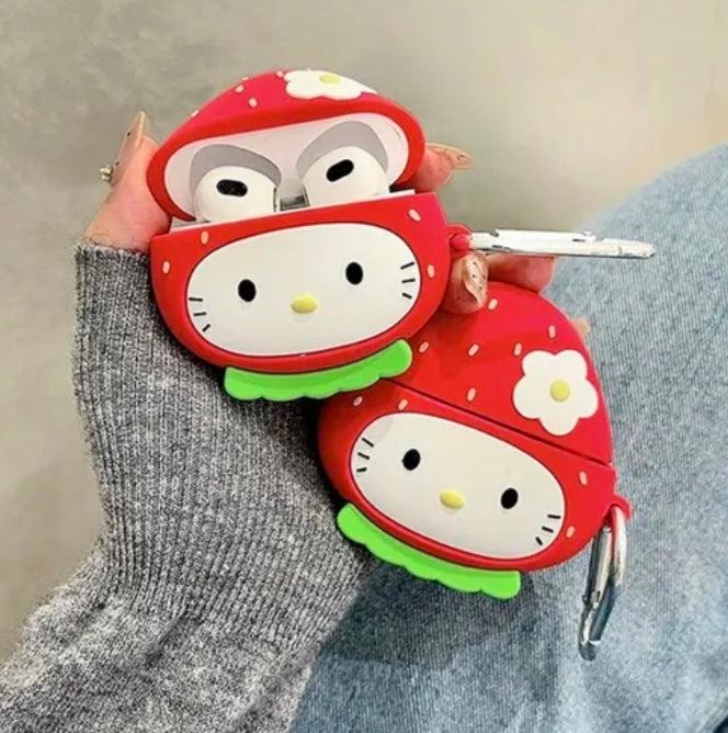 Strawberry Kitty Air Pod Case