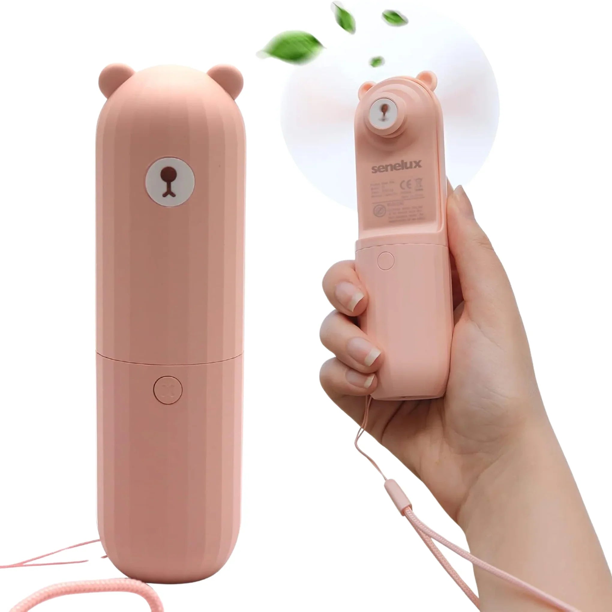 Rechargeable Hand Held Pocket Fan for Personal Cooling with Medium and High Fan Speeds and Optional Portable Power Bank