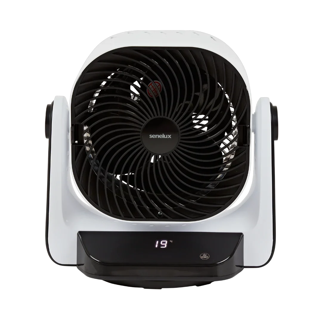 Senelux 9” DC Air Circulator Fan - Ultra Quiet - Automatic Oscillation, 8 Fan Speeds, 4 Operational Modes, Timer, LED Display & Remote Control